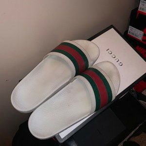 White GUCCI Slides